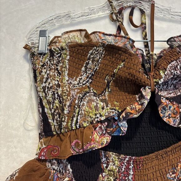 NovaLuxe Women's Mimi Mini Smocked Strapless Tiered Ruffle Dress Size Large - Picture 2 of 16